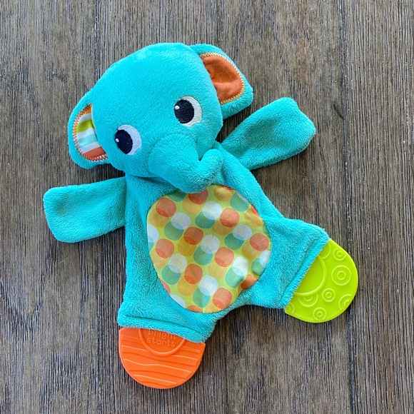 4/$20 Bright Starts Elephant Teething Crinkle Baby Toy - Picture 2 of 5